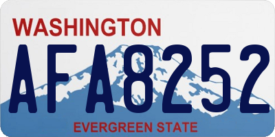 WA license plate AFA8252
