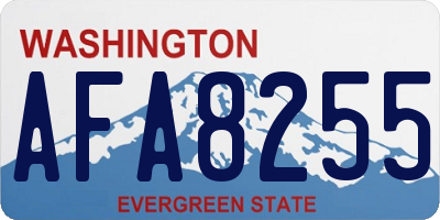 WA license plate AFA8255