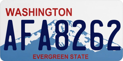 WA license plate AFA8262