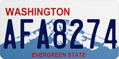 WA license plate AFA8274