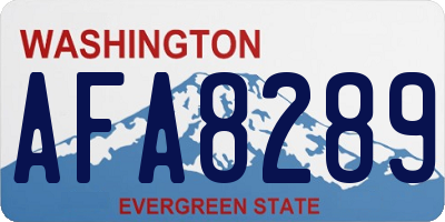 WA license plate AFA8289
