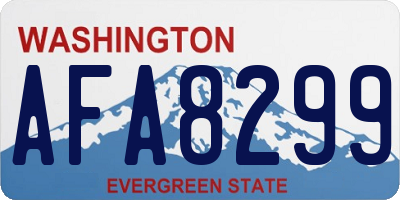 WA license plate AFA8299