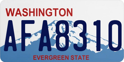 WA license plate AFA8310