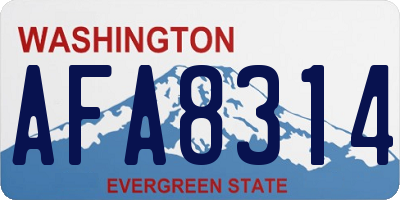 WA license plate AFA8314