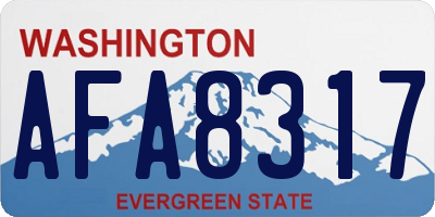 WA license plate AFA8317