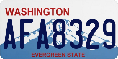 WA license plate AFA8329