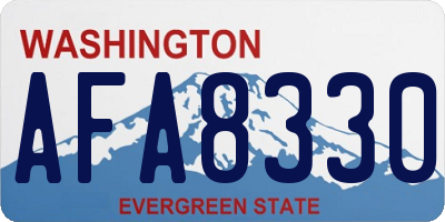 WA license plate AFA8330