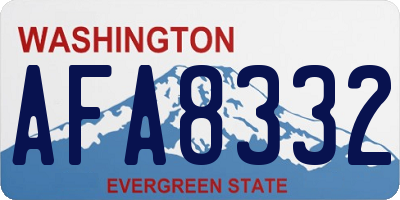 WA license plate AFA8332