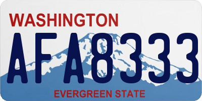 WA license plate AFA8333