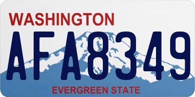 WA license plate AFA8349