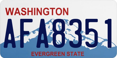 WA license plate AFA8351