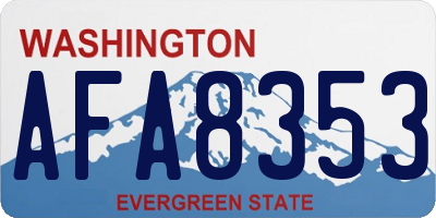 WA license plate AFA8353