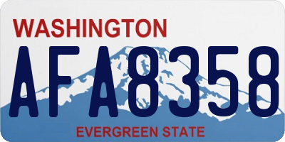 WA license plate AFA8358