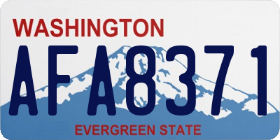 WA license plate AFA8371