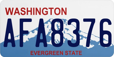 WA license plate AFA8376