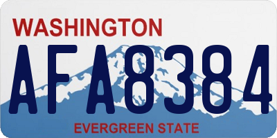 WA license plate AFA8384
