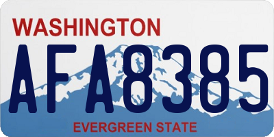 WA license plate AFA8385