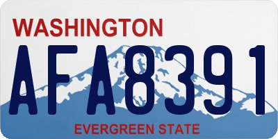 WA license plate AFA8391