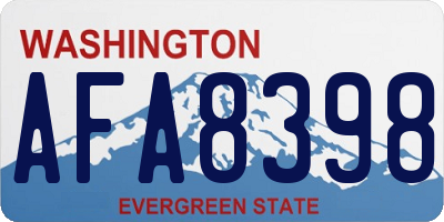 WA license plate AFA8398
