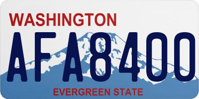 WA license plate AFA8400