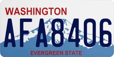 WA license plate AFA8406