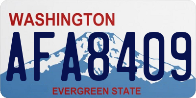 WA license plate AFA8409