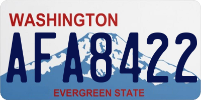 WA license plate AFA8422