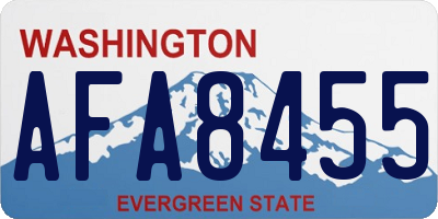 WA license plate AFA8455