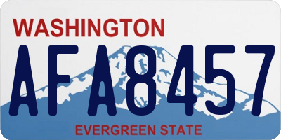 WA license plate AFA8457