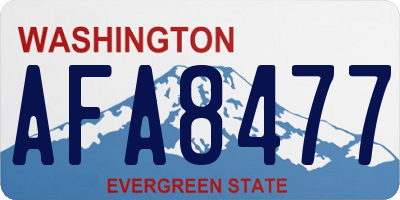 WA license plate AFA8477