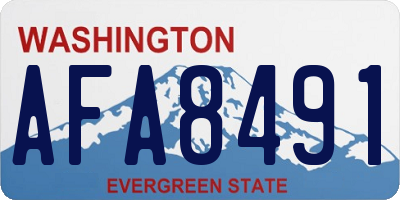 WA license plate AFA8491
