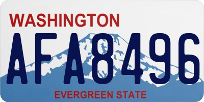 WA license plate AFA8496