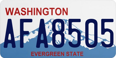 WA license plate AFA8505