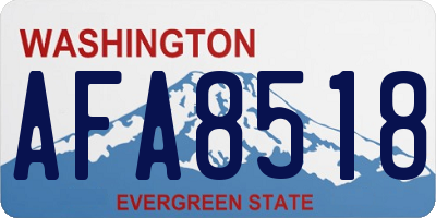 WA license plate AFA8518