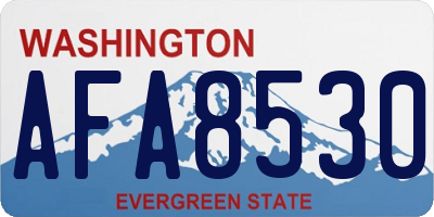 WA license plate AFA8530