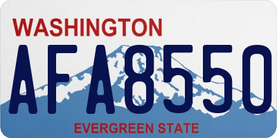 WA license plate AFA8550