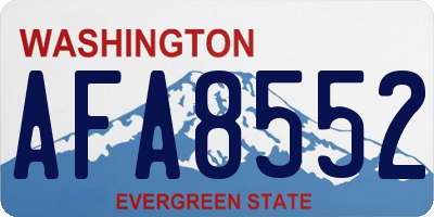 WA license plate AFA8552