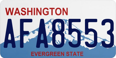 WA license plate AFA8553