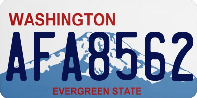 WA license plate AFA8562