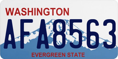 WA license plate AFA8563