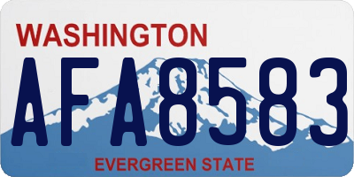 WA license plate AFA8583