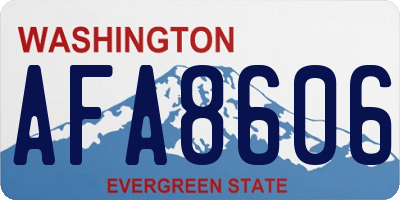 WA license plate AFA8606