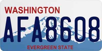 WA license plate AFA8608