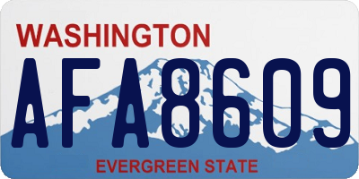 WA license plate AFA8609