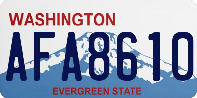 WA license plate AFA8610