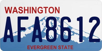 WA license plate AFA8612