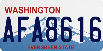 WA license plate AFA8616