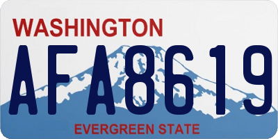 WA license plate AFA8619