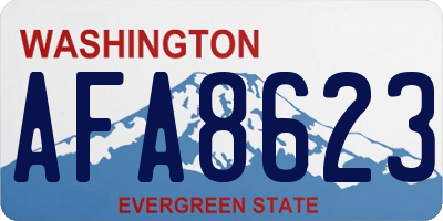 WA license plate AFA8623
