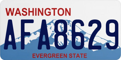 WA license plate AFA8629
